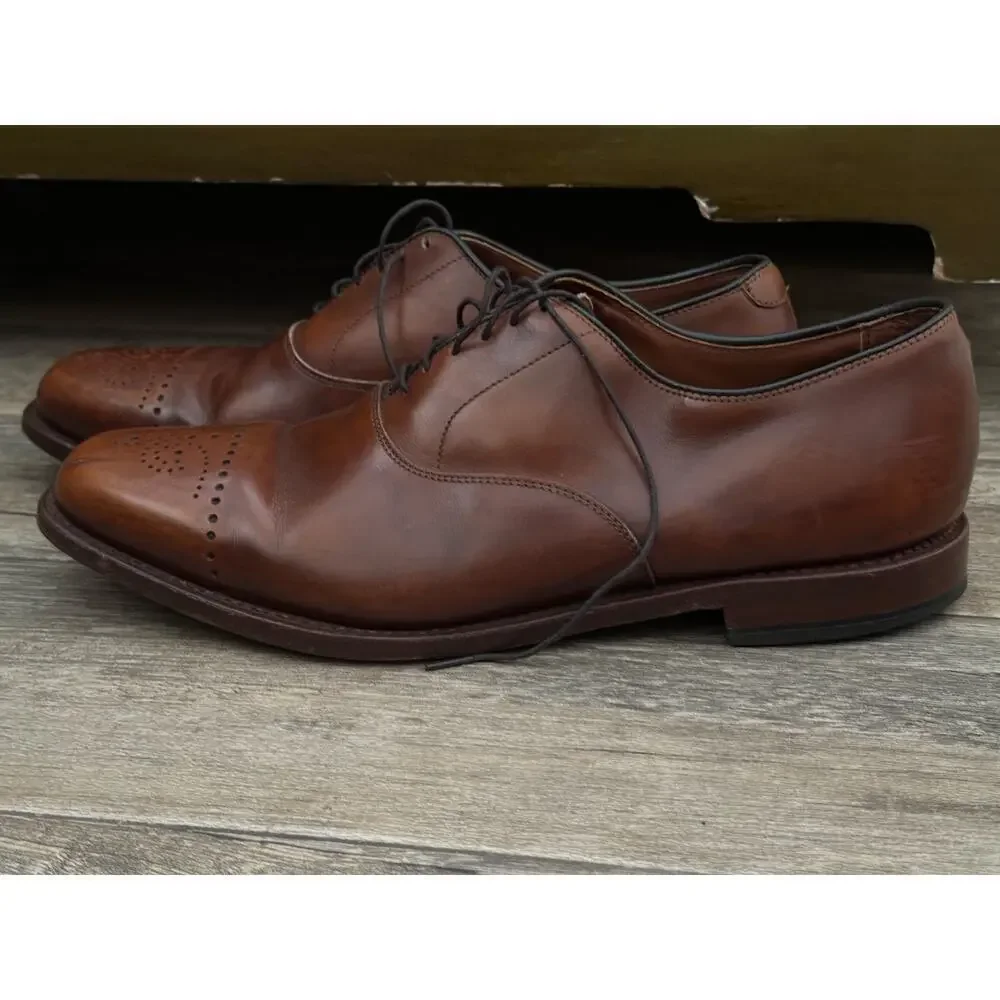 Allen Edmonds Dryden Brown Perforated Cap Toe Brogue Oxfords Dress Shoes Size 11